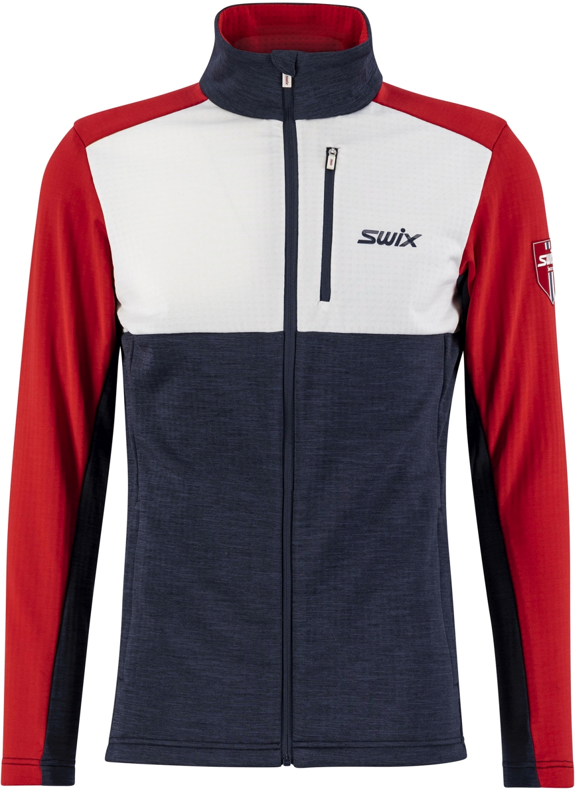 E-shop Swix Infinity midlayer jacket M - Dark Navy/Swix Red XXL
