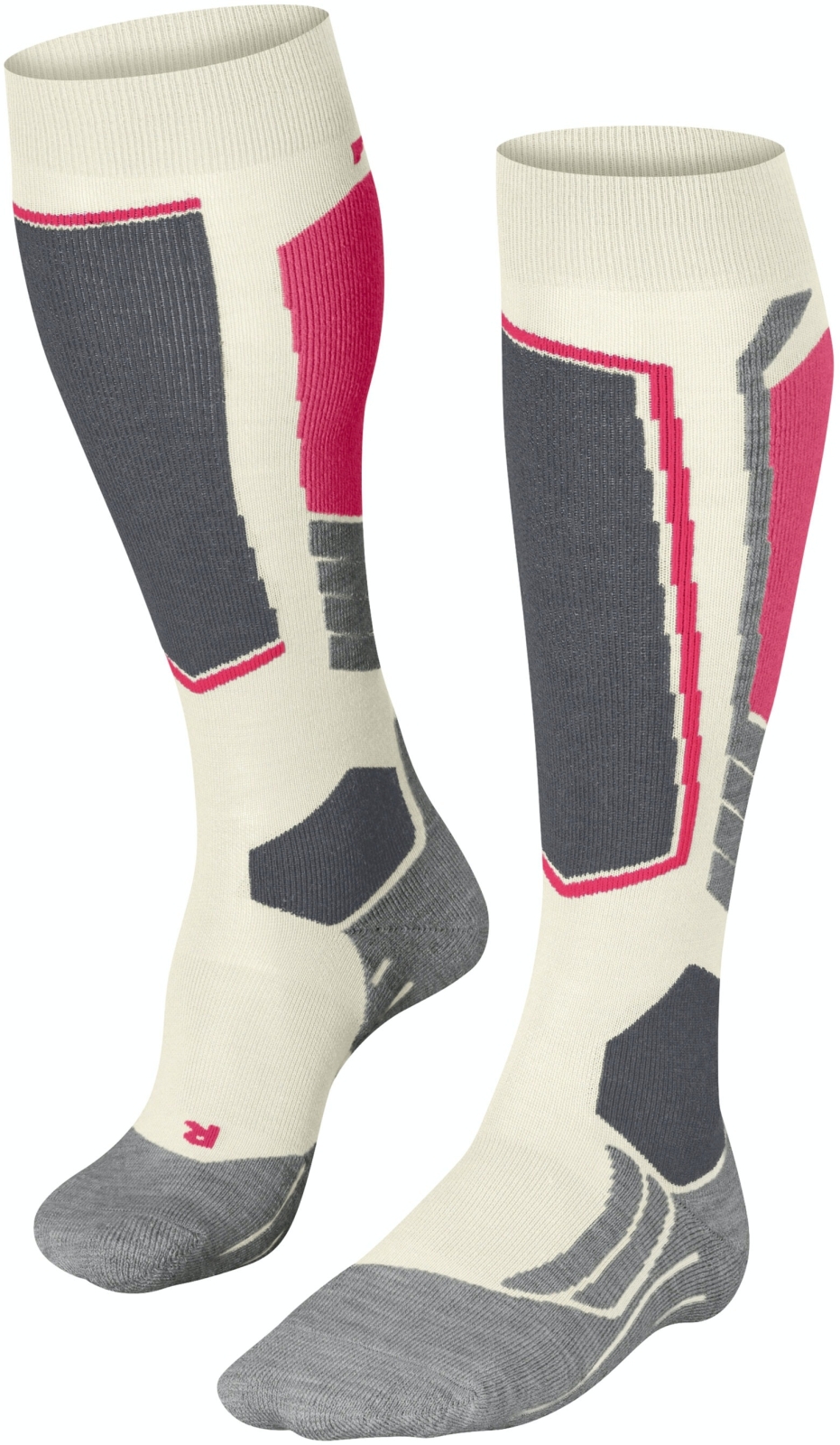 E-shop Falke SK2 Women Knee-high Socks - off-white/red 35-36