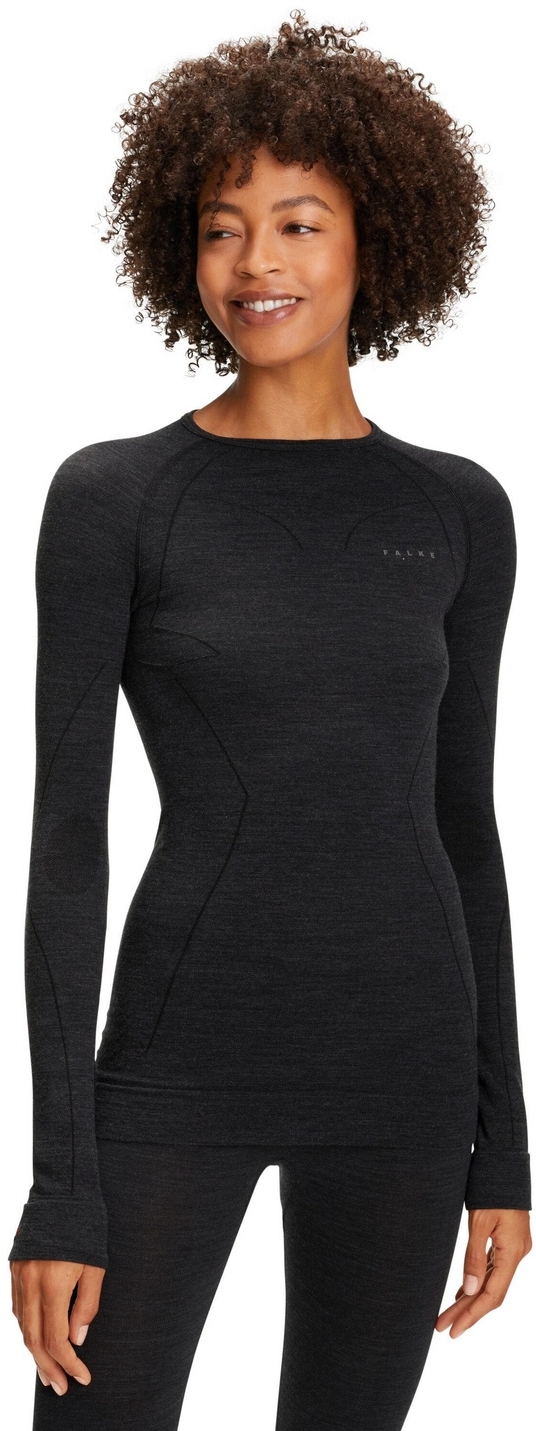 E-shop Falke Women long sleeve Shirt Wool-Tech - black XL