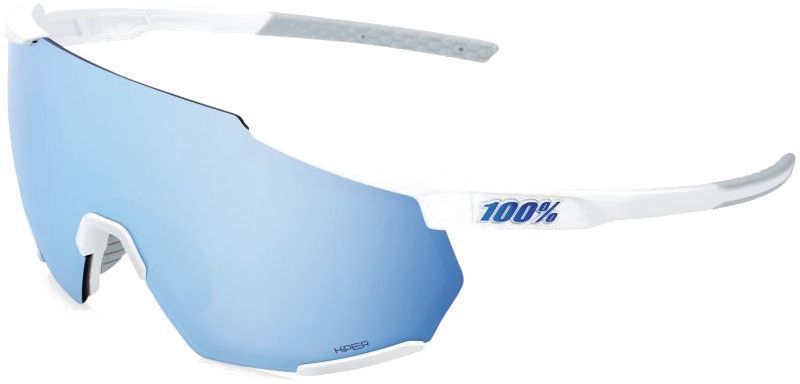 Levně 100% Racetrap 3.0 - Matte White - HiPER Blue Multilayer Mirror Lens uni