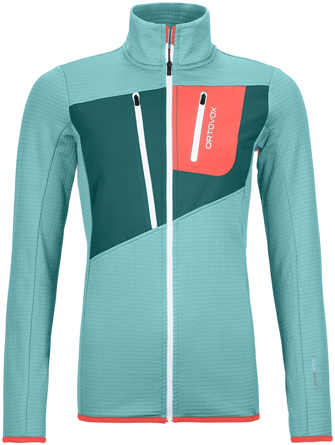 E-shop Ortovox Fleece grid jacket w - ice waterfall L