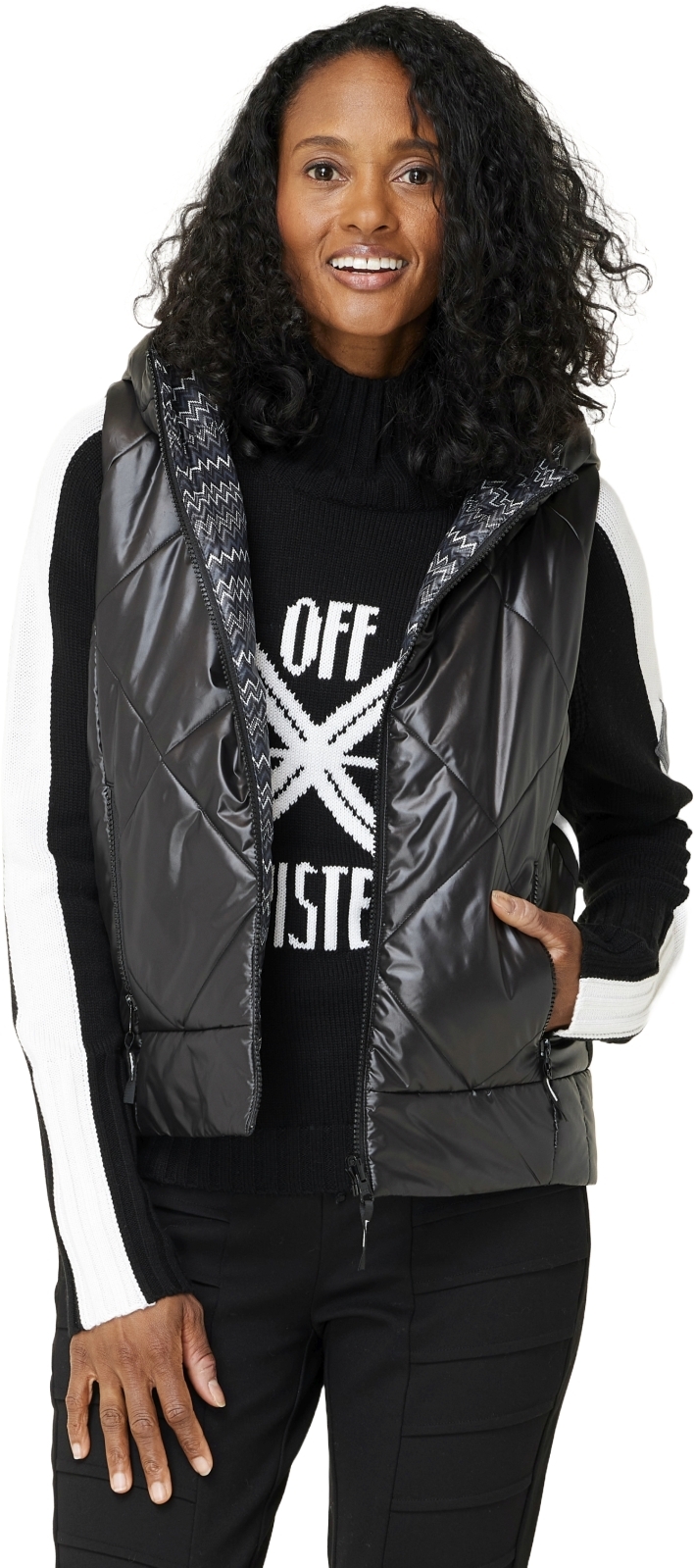 E-shop Krimson Klover Vesta Hooded Reversible Vest - Black L