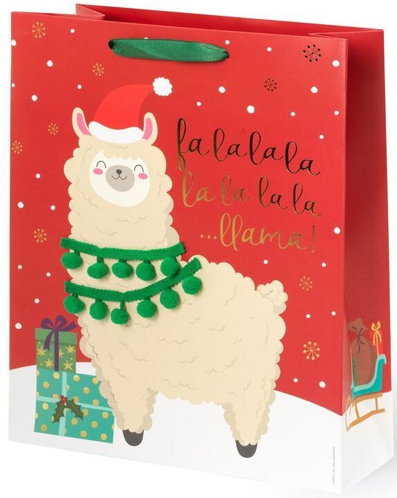 E-shop Legami Christmas Gift Bag - Large - Llama uni